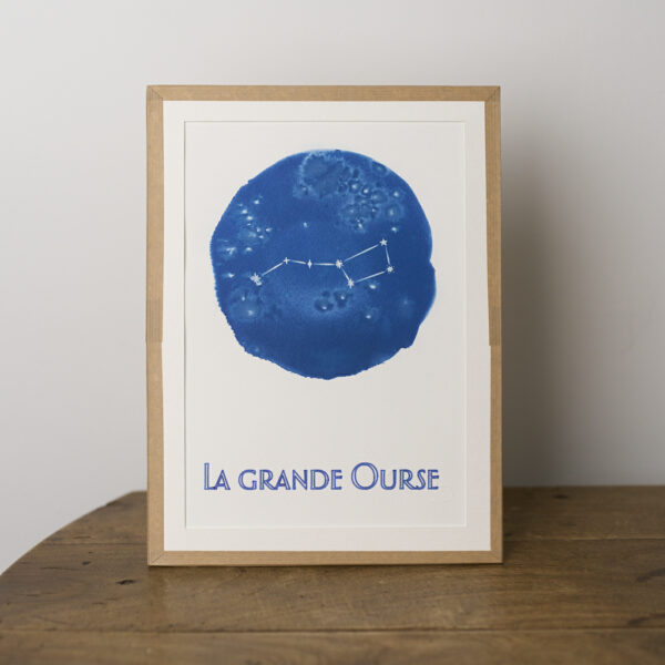 Cyanotype illustration en bleu et blanc, collection Les illustrations du Labo sur les Nuages