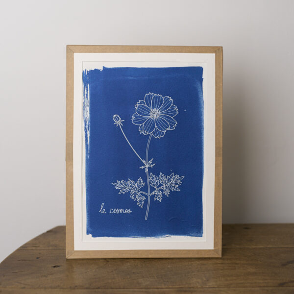 Cyanotype carte topographique en bleu, collection Les cartes du Labo sur les Nuages