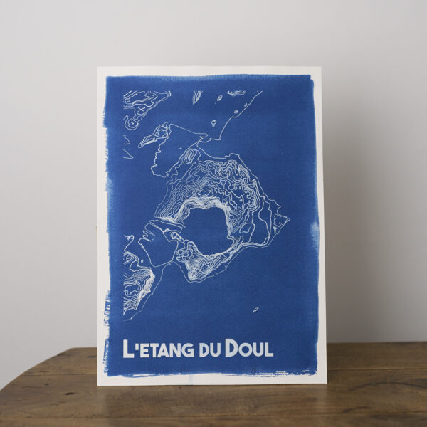 Cyanotype de constellation étoilée en bleu de Prusse, collection Les constellations du Labo sur les Nuages