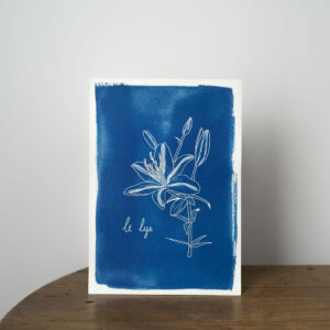 affiche A4 cyanotype motif lys