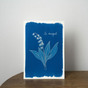 Affiche A4 Cyanotype - motif muguet