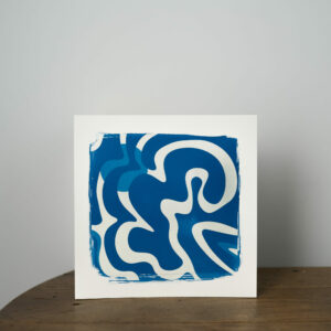 affiche cyanotype format carré motif inspiré des années 70